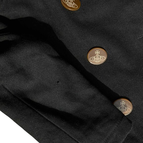 Vivienne Westwood Red Label Black Wool Pea Coat Jacket Size 3 M L (See Details) - Picture 10 of 12